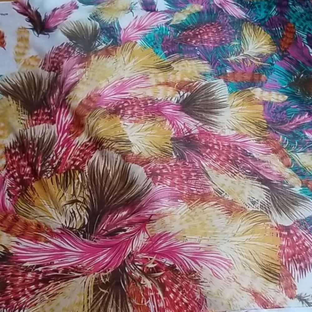 Echo feather design multicolore oversized Scarf